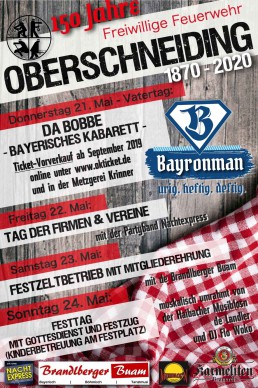 Partyservice Brielbeck in Ascha bei Straubing als Lieferant für 150 Jahre Gründungsfest FFW Oberschneiding